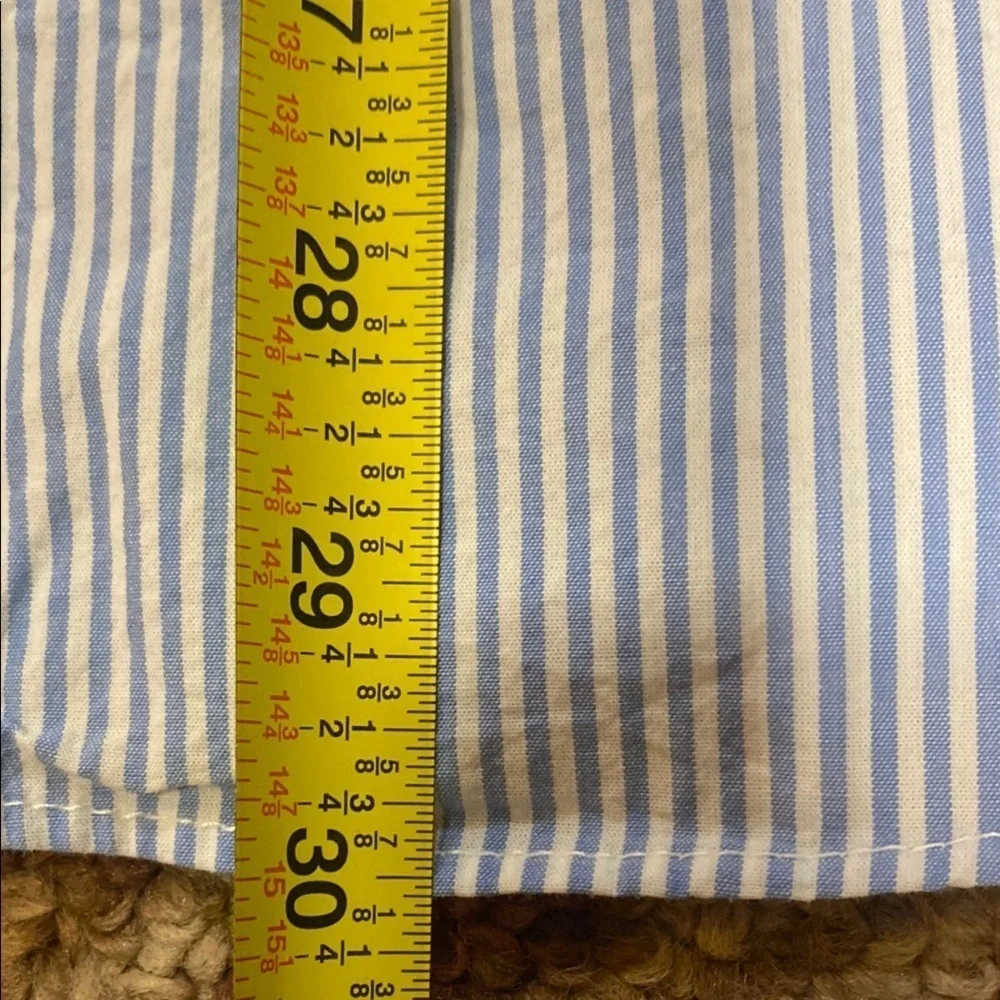 J. Crew Slim Size L Blue and White Casual Button Down Shirt Preppy Career